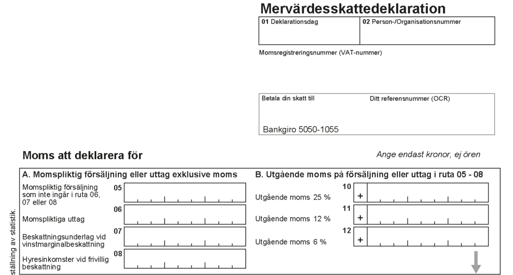 Deklarationstidpunkter 2025